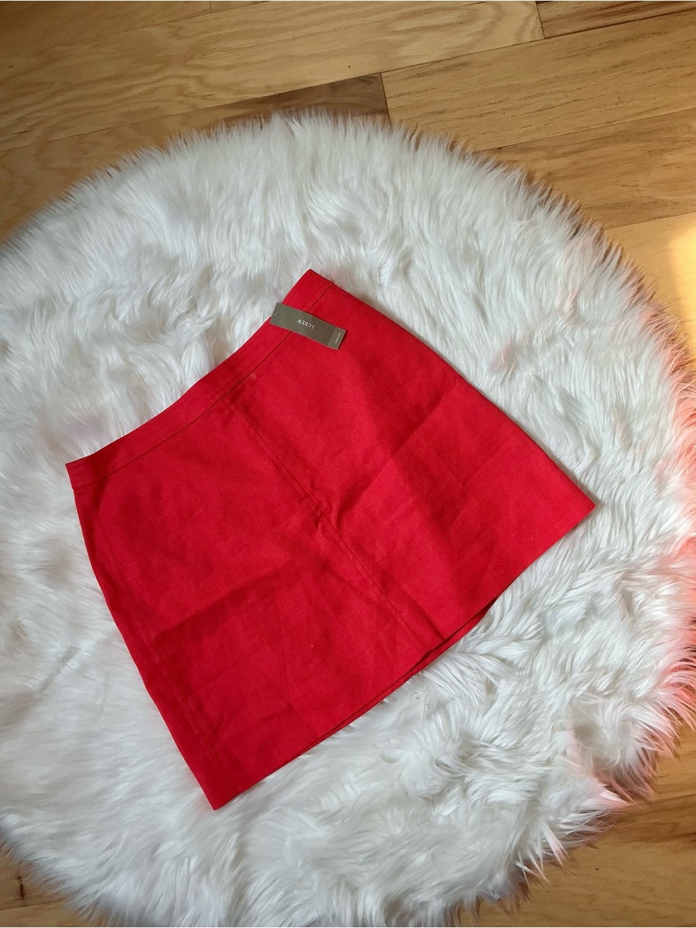 NWT J.Crew Red Linen Blend Mini Skirt Size 4